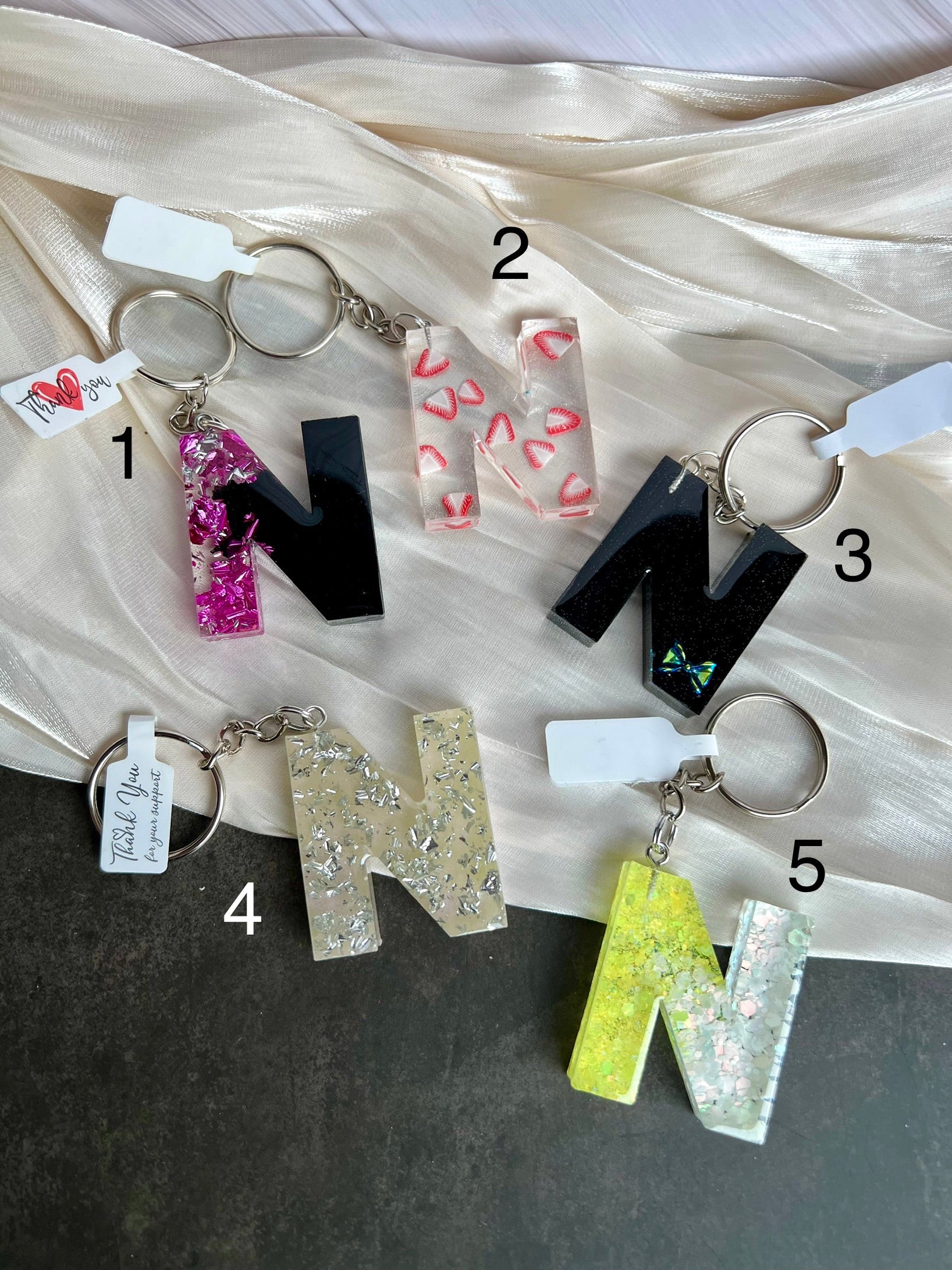 Schlüsselanhänger Buchstabe Silber