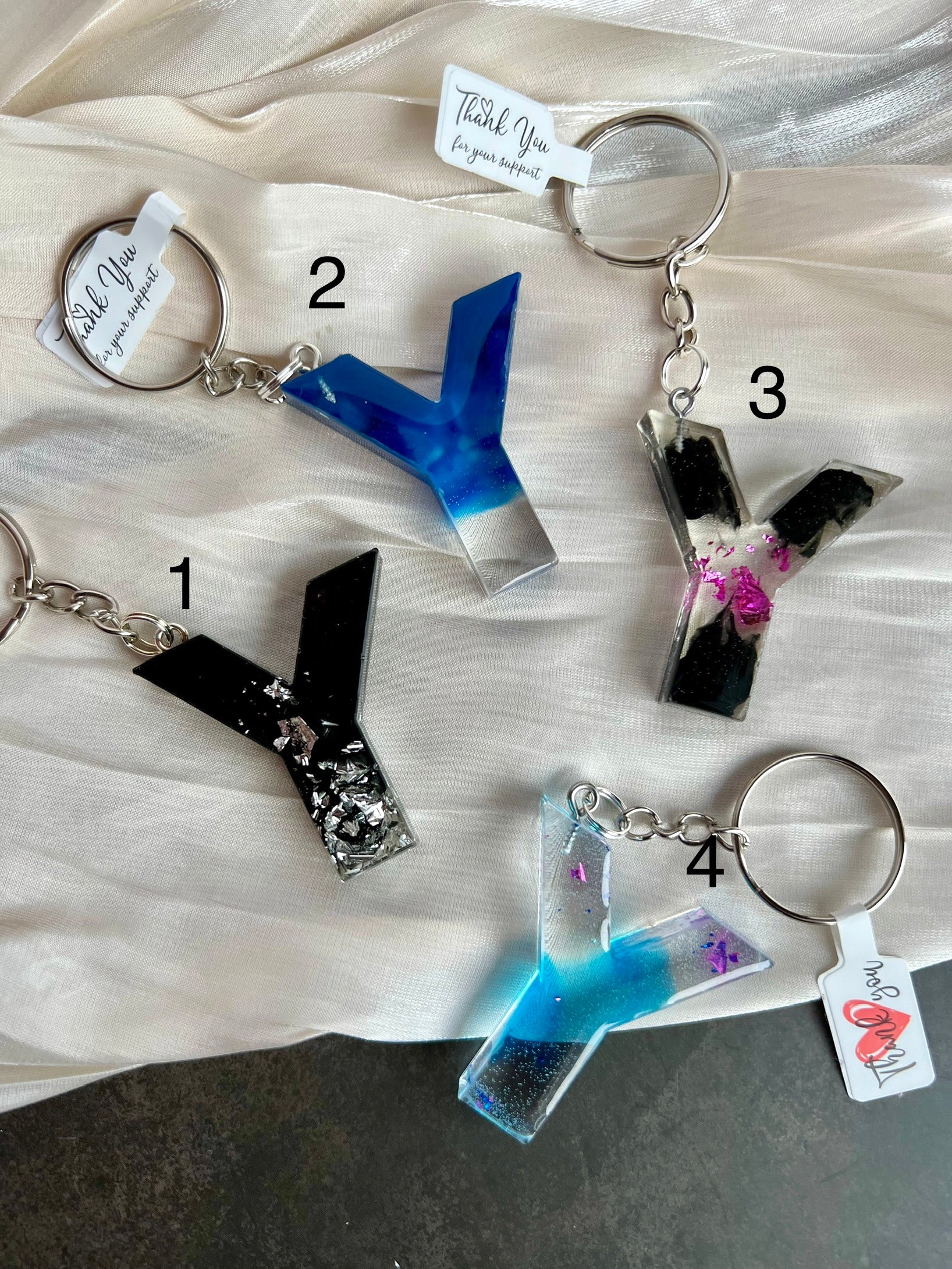 Schlüsselanhänger Buchstabe Silber