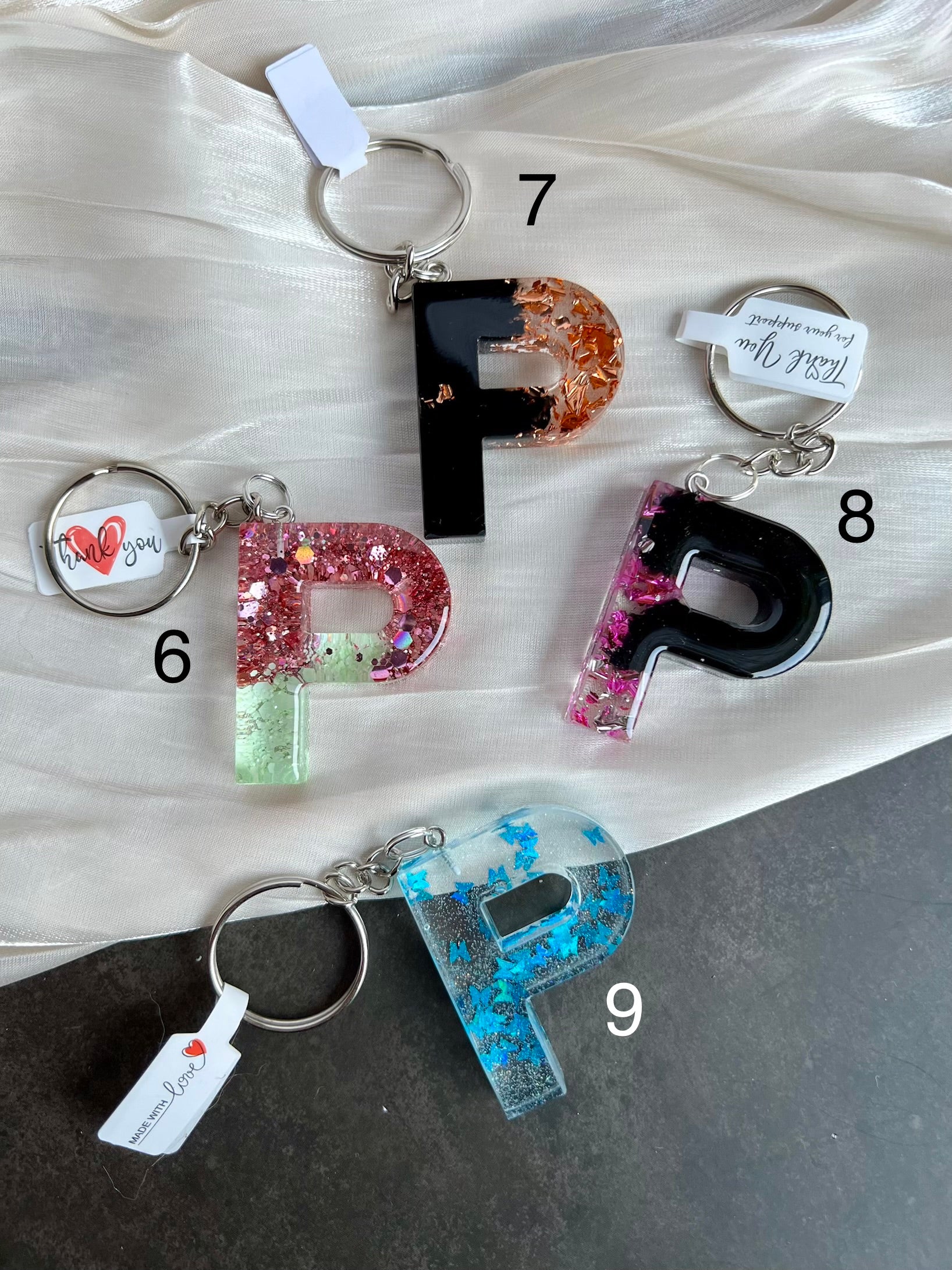 Schlüsselanhänger Buchstabe Silber