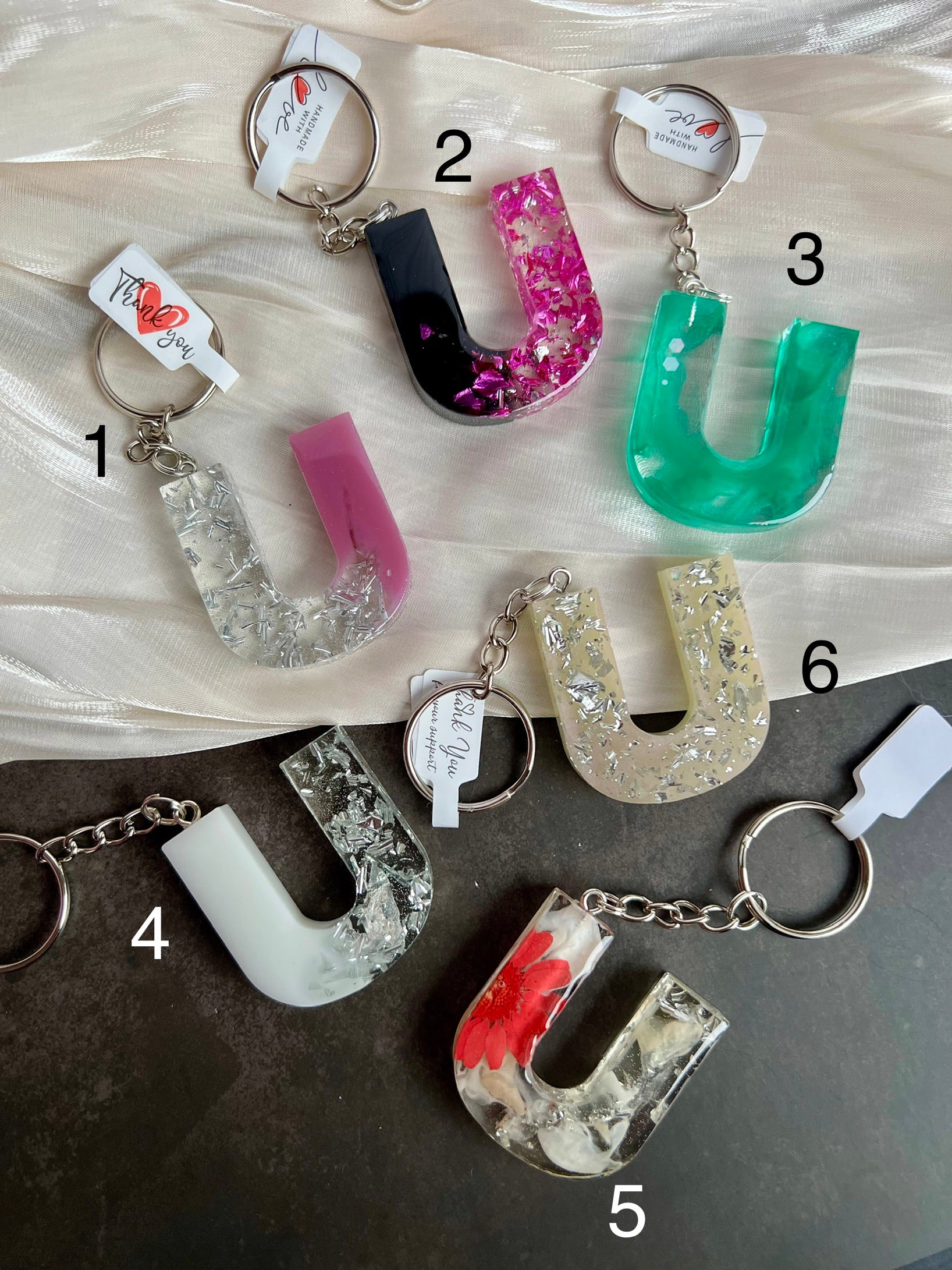 Schlüsselanhänger Buchstabe Silber