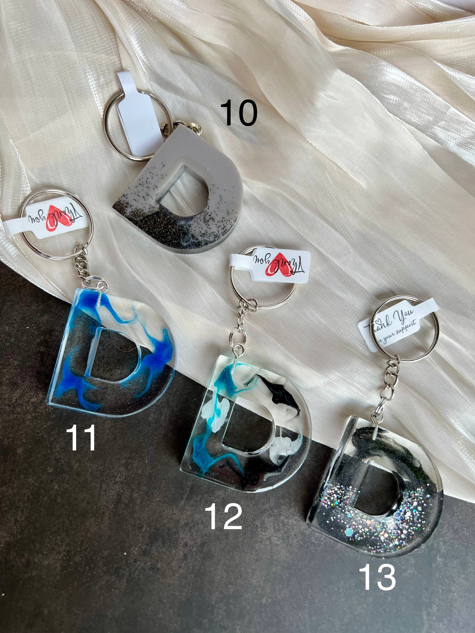 Schlüsselanhänger Buchstabe Silber