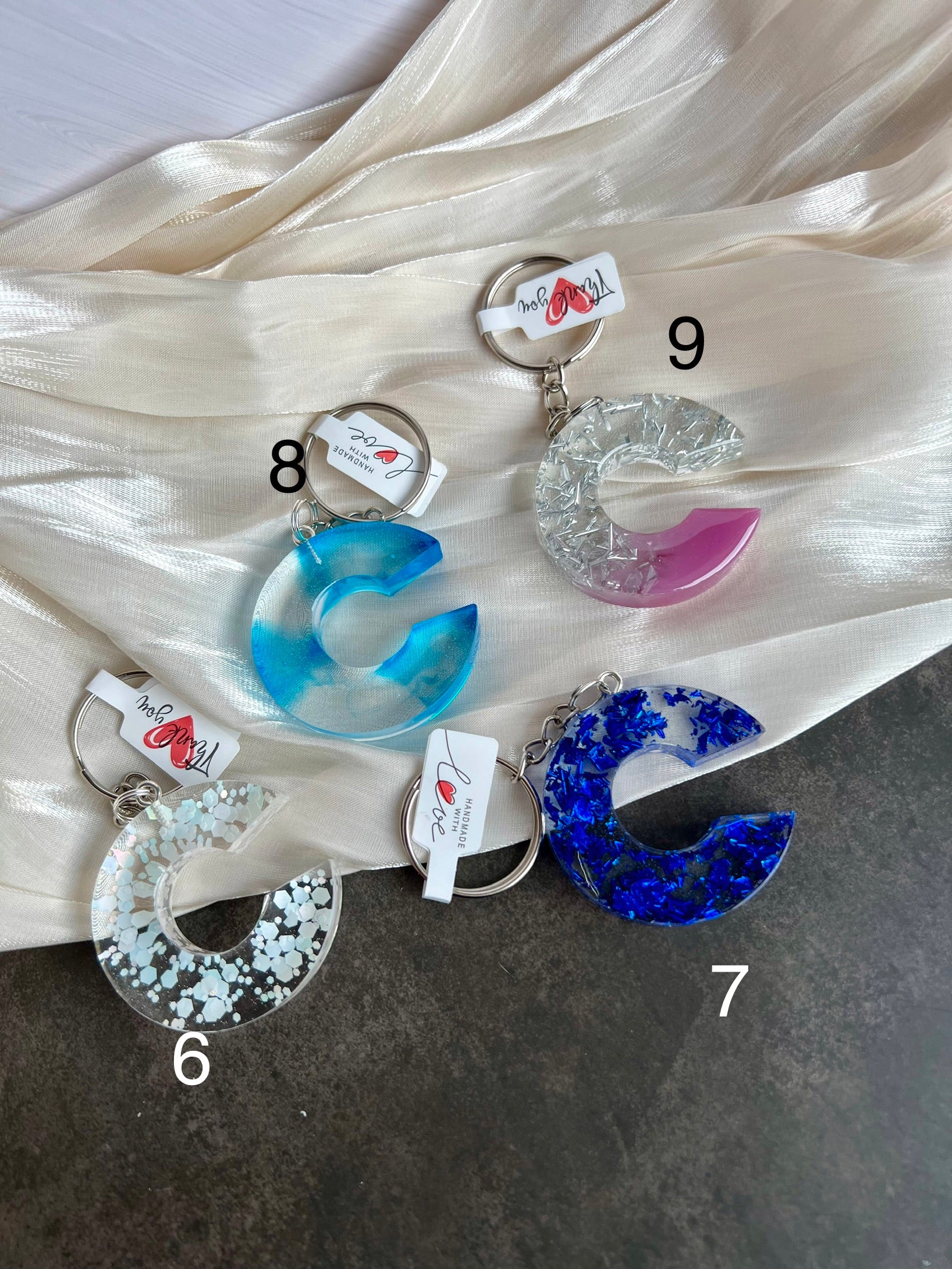 Schlüsselanhänger Buchstabe Silber