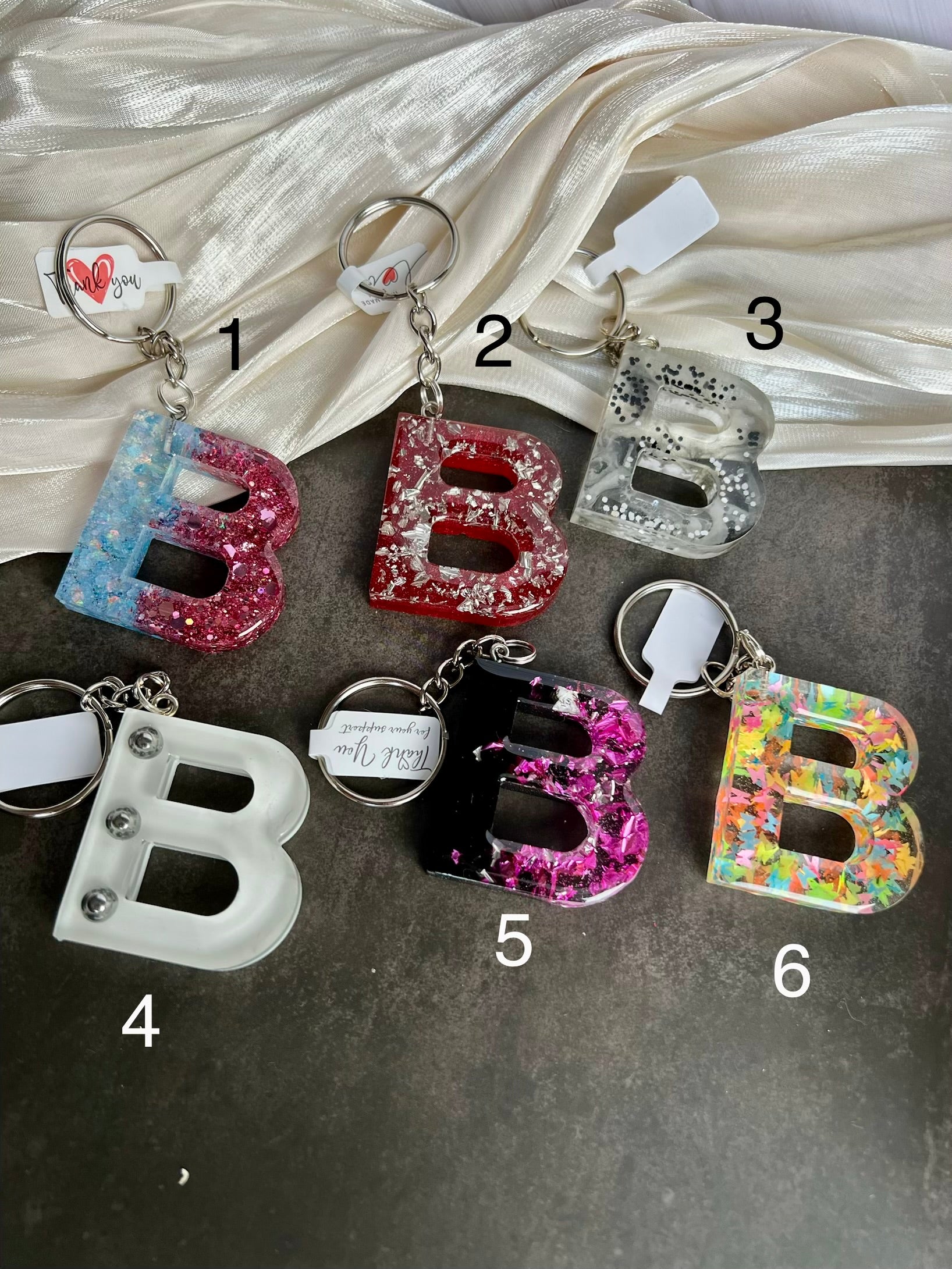 Schlüsselanhänger Buchstabe Silber