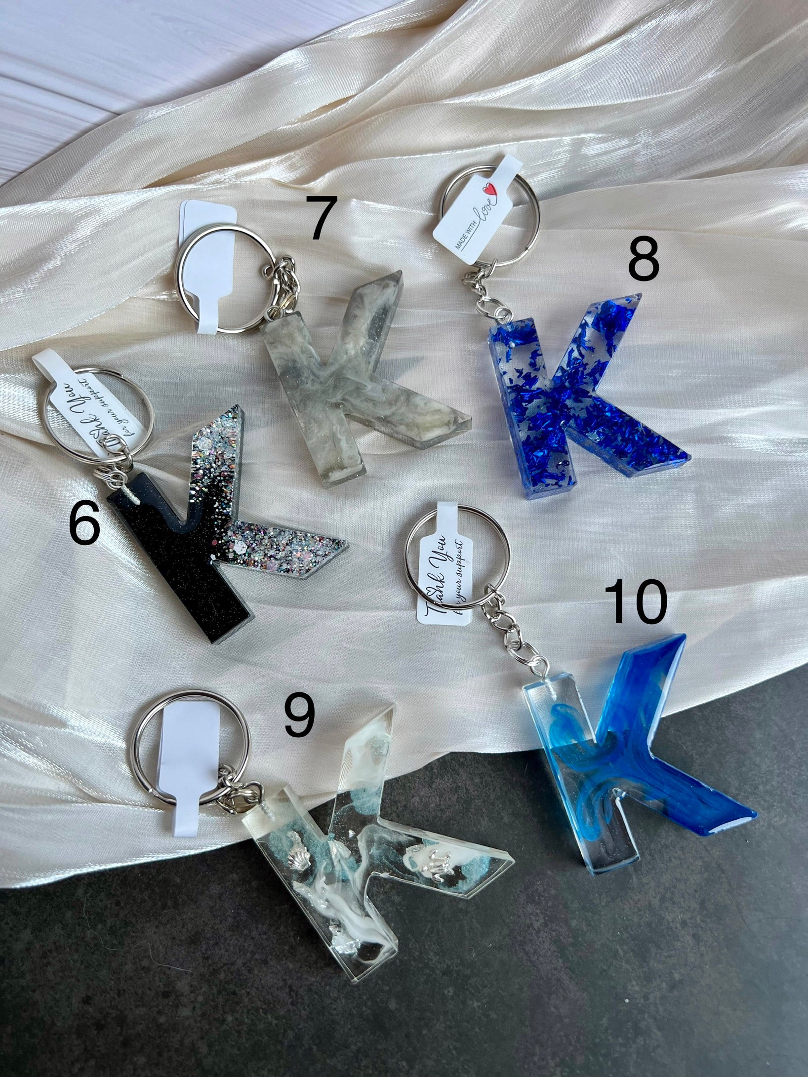 Schlüsselanhänger Buchstabe Silber