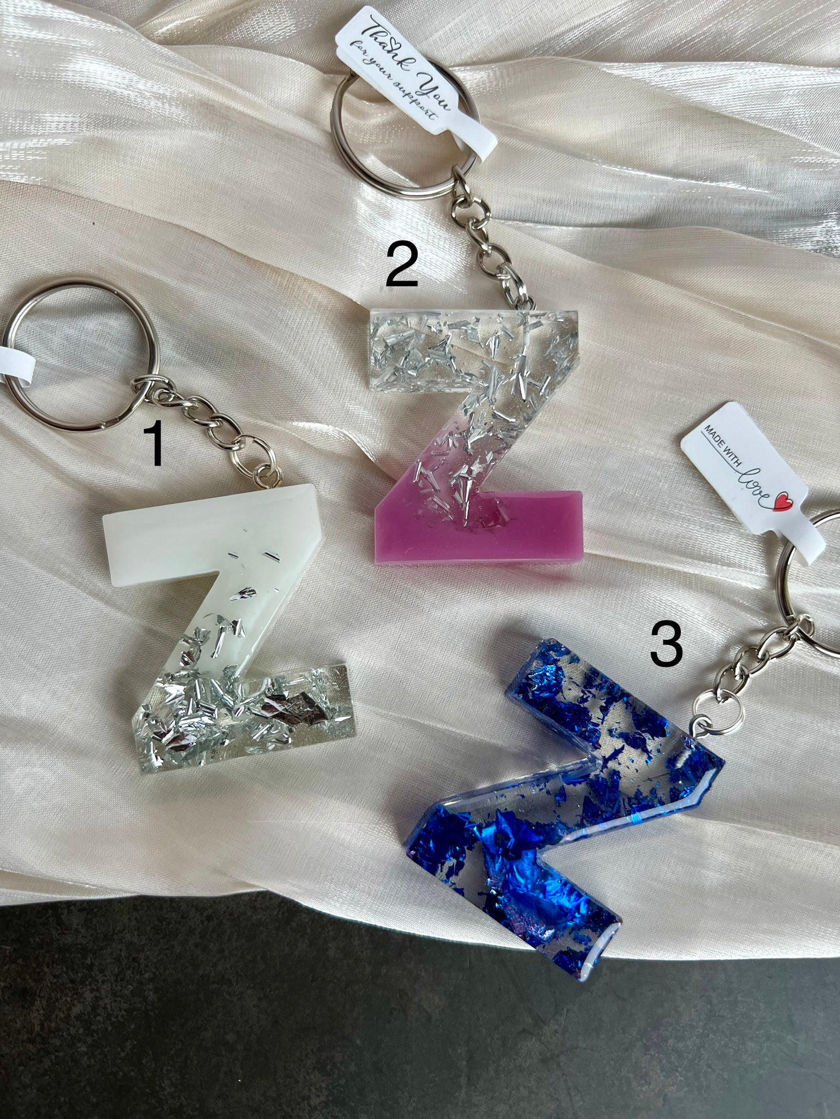 Schlüsselanhänger Buchstabe Silber