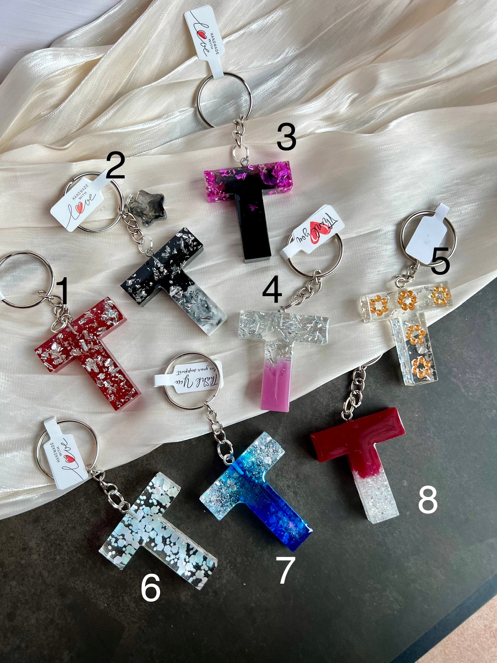 Schlüsselanhänger Buchstabe Silber