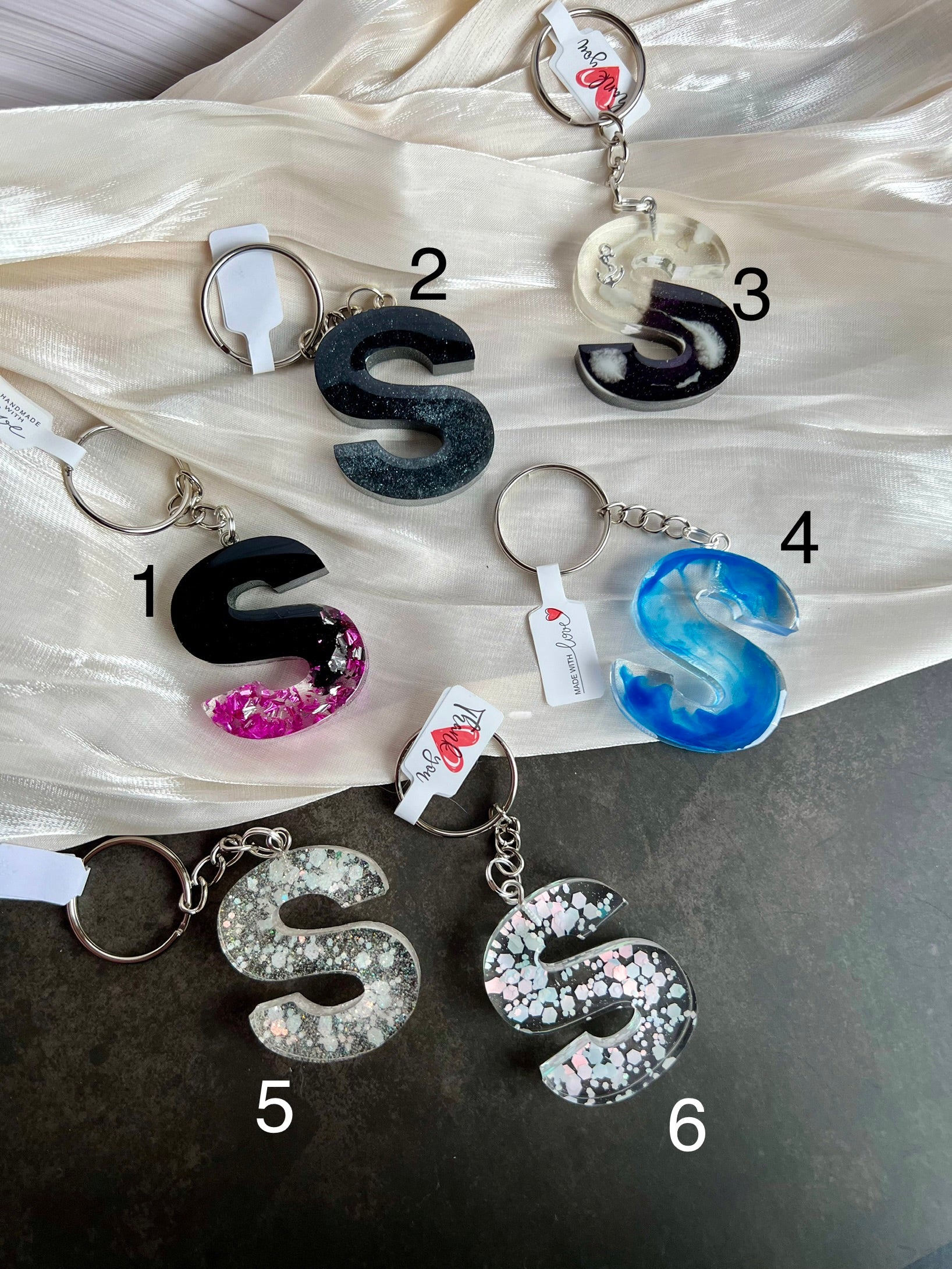 Schlüsselanhänger Buchstabe Silber