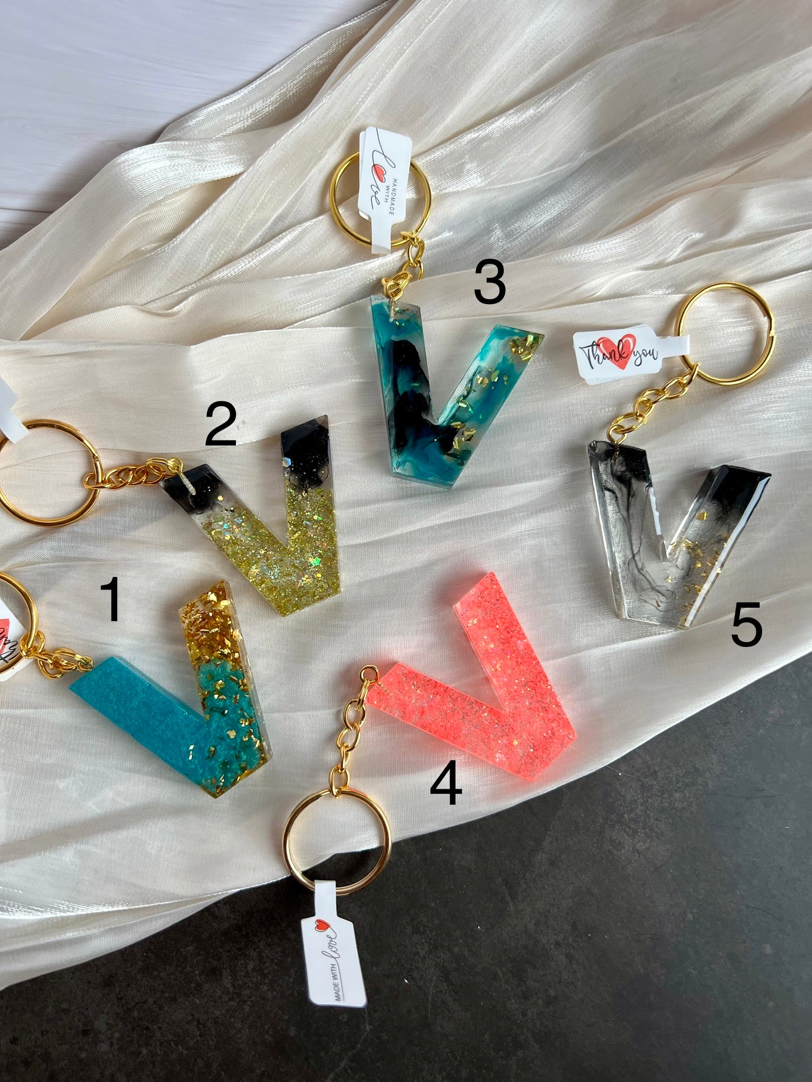 Schlüsselanhänger Buchstabe Gold