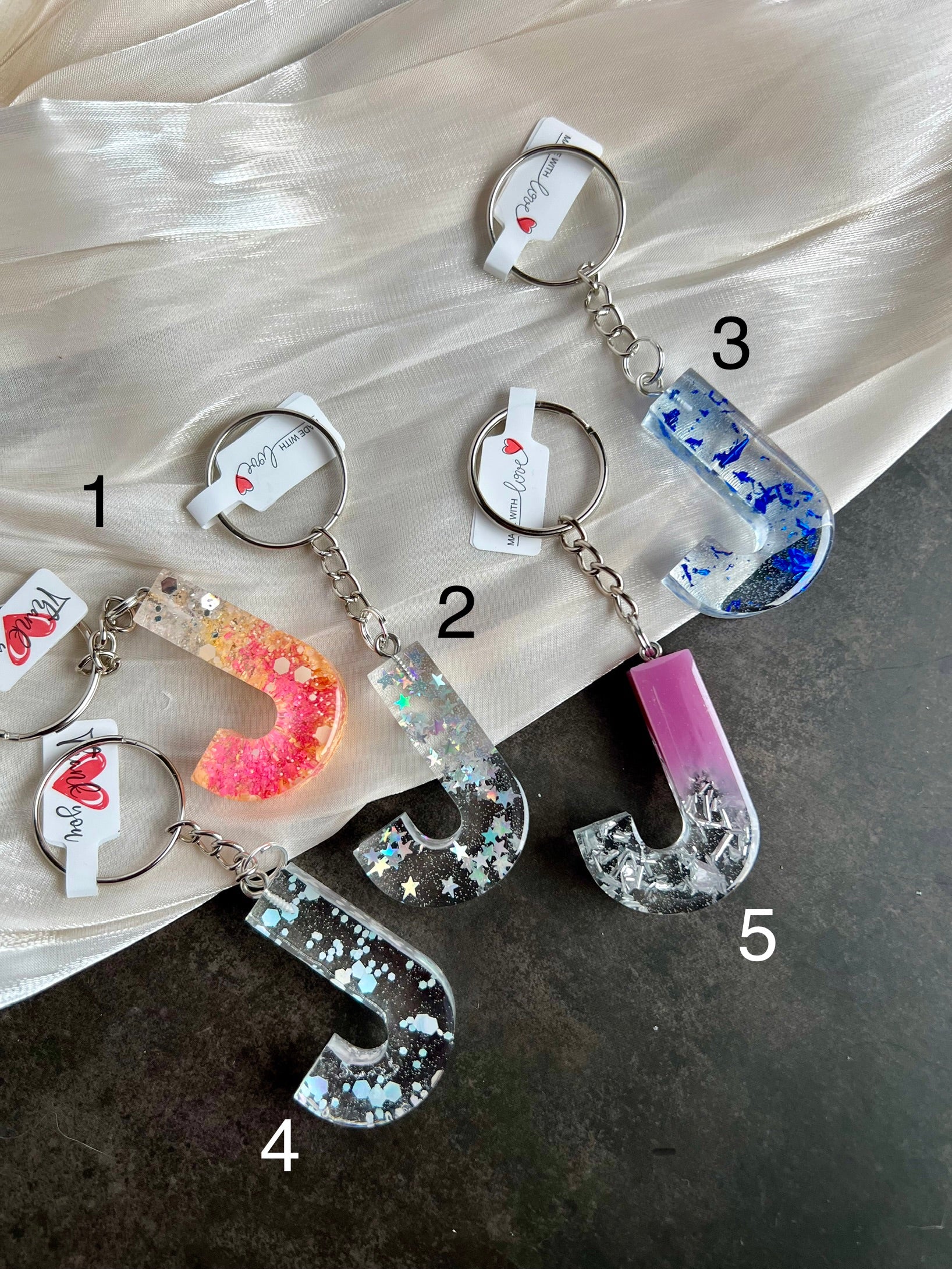 Schlüsselanhänger Buchstabe Silber