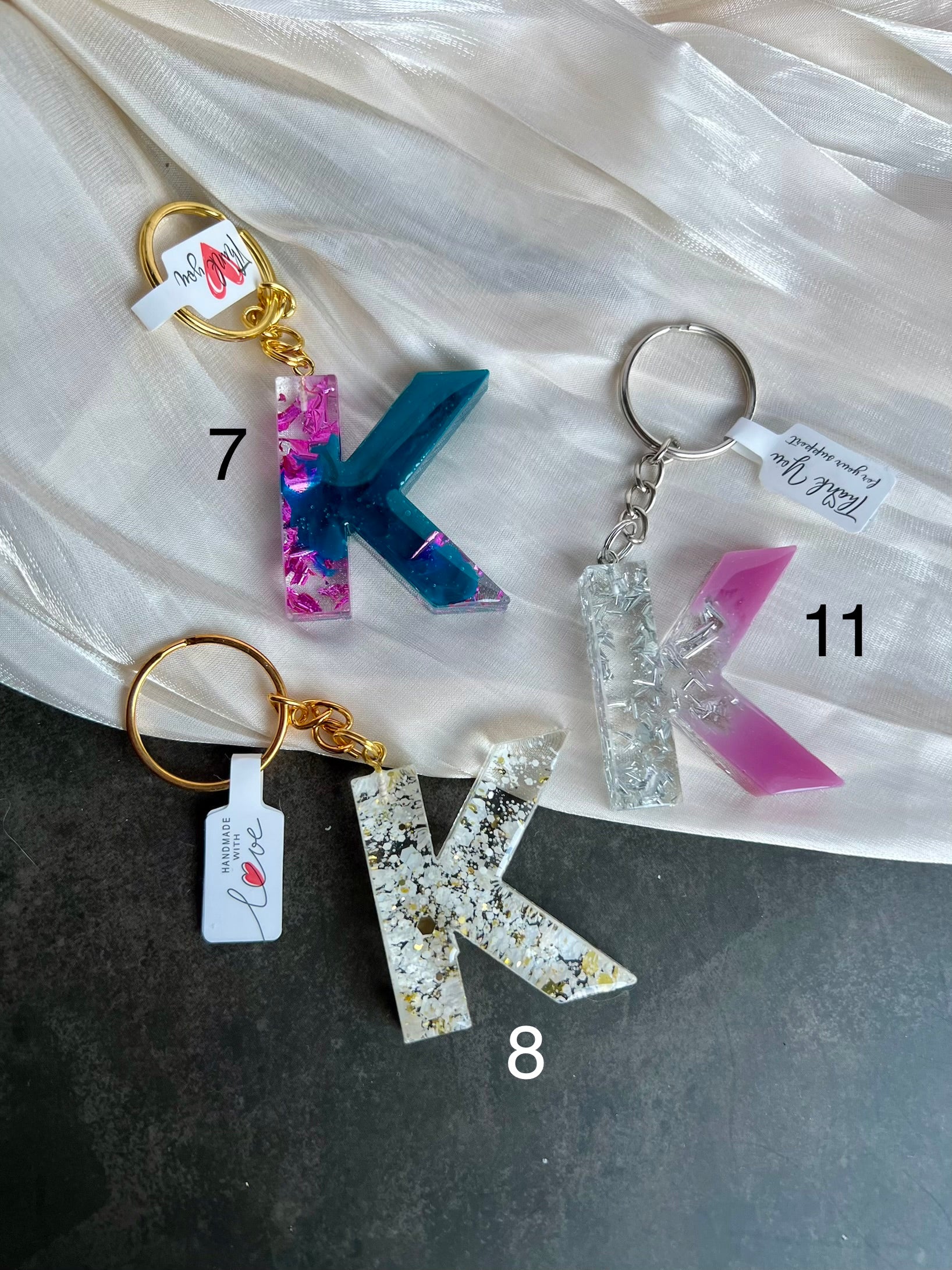 Schlüsselanhänger Buchstabe Silber