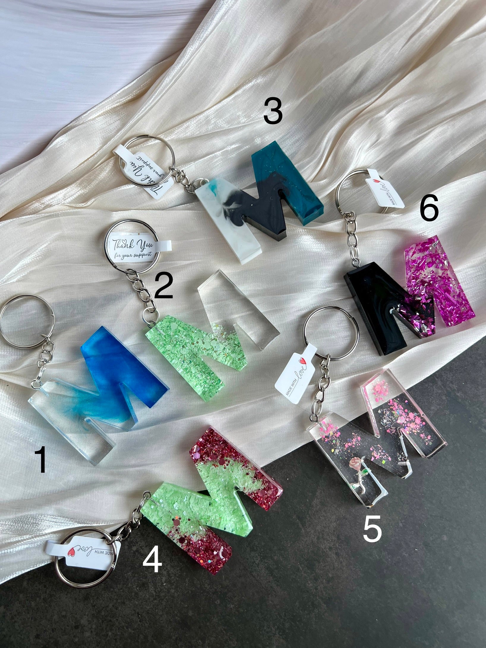 Schlüsselanhänger Buchstabe Silber